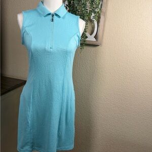 Greg Norman Collection Aqua Sleeveless Mini Dress